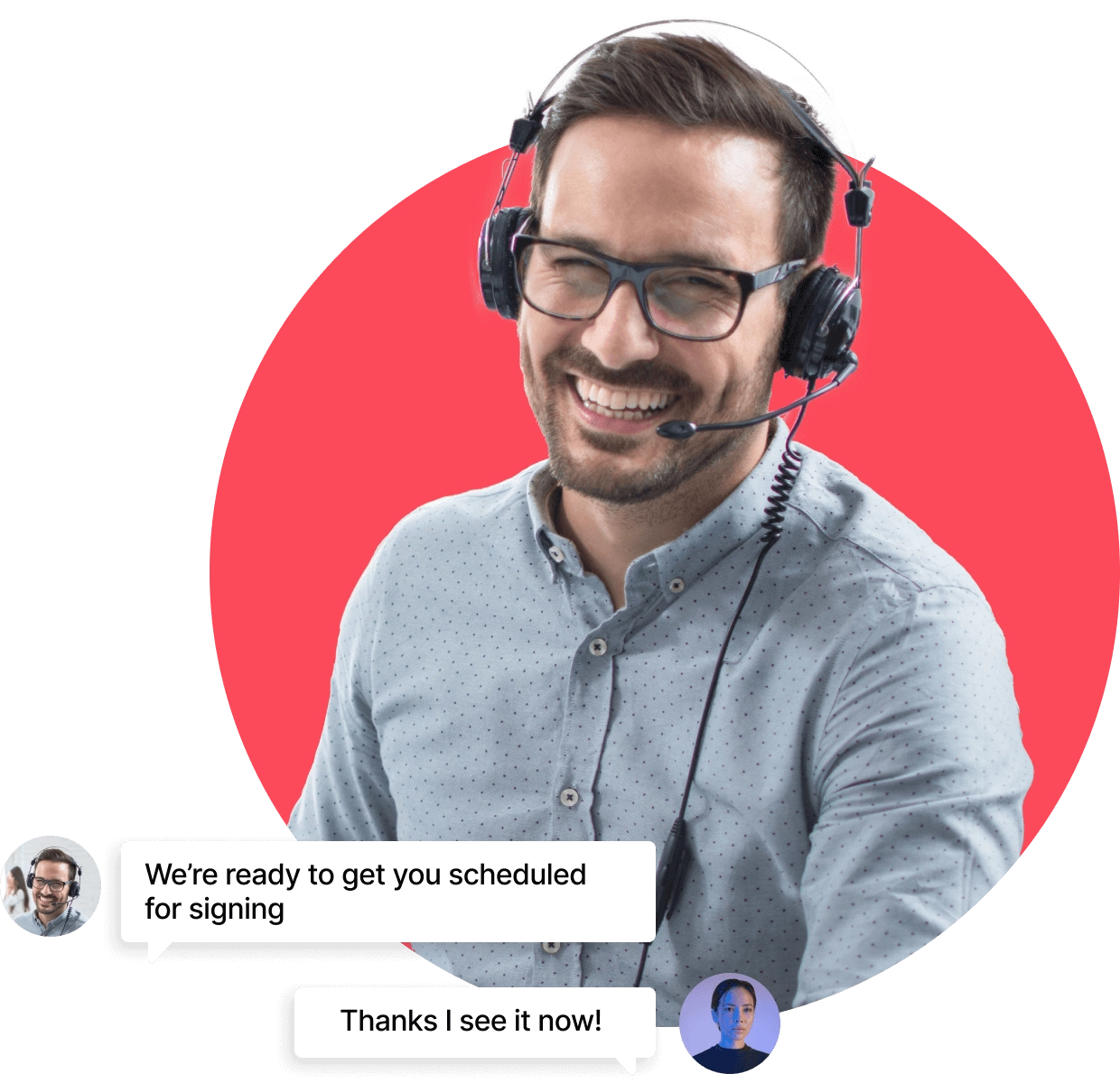 Image: Online advisor talking on headset